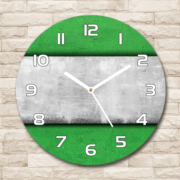 Wanduhr glas rund Grüne Wand