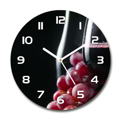 Wanduhr rund Trauben und Wein