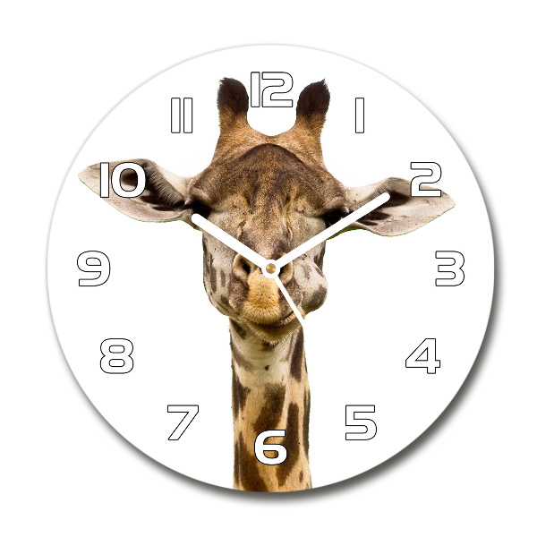 Wanduhr rund Giraffe