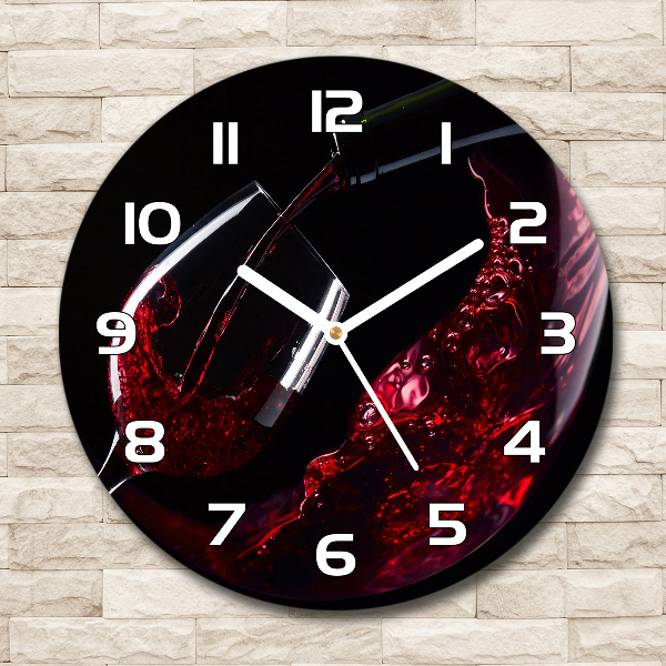 Wanduhr rund Rotwein