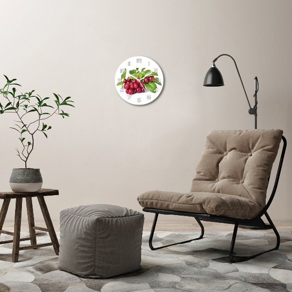 Wanduhr rund Preiselbeere