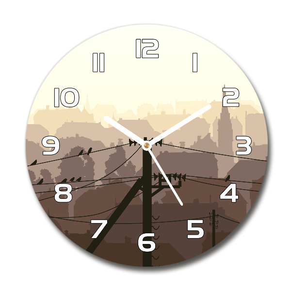 Wanduhr glas rund Städtische Stromleitung