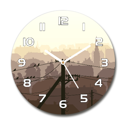 Wanduhr glas rund Städtische Stromleitung