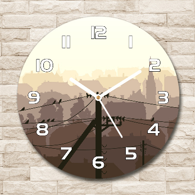 Wanduhr glas rund Städtische Stromleitung