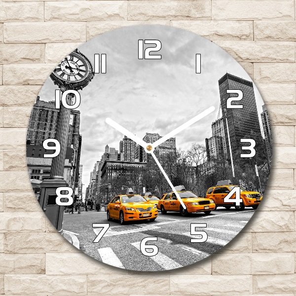 Wanduhr rund New Yorker Taxis