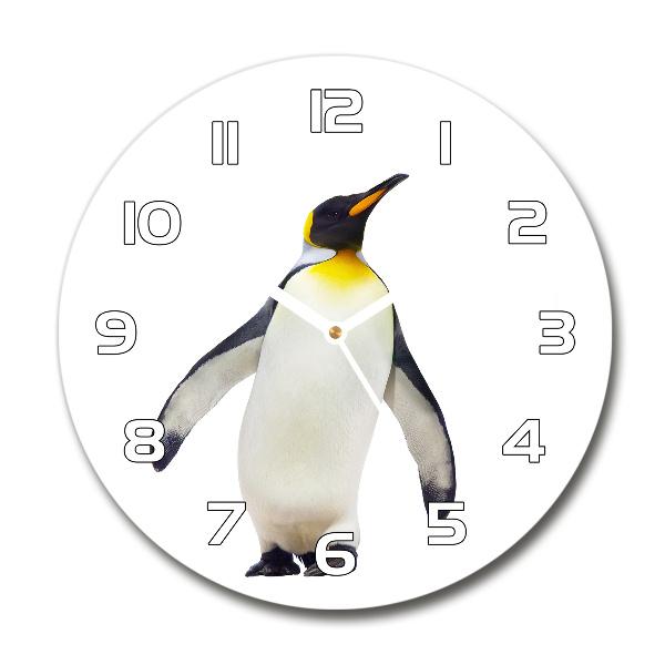Wanduhr rund Pinguin
