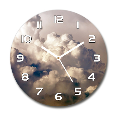 Wanduhr glas rund Wolken am Himmel