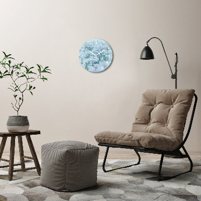 Wanduhr glas rund Großer Mantelkraut