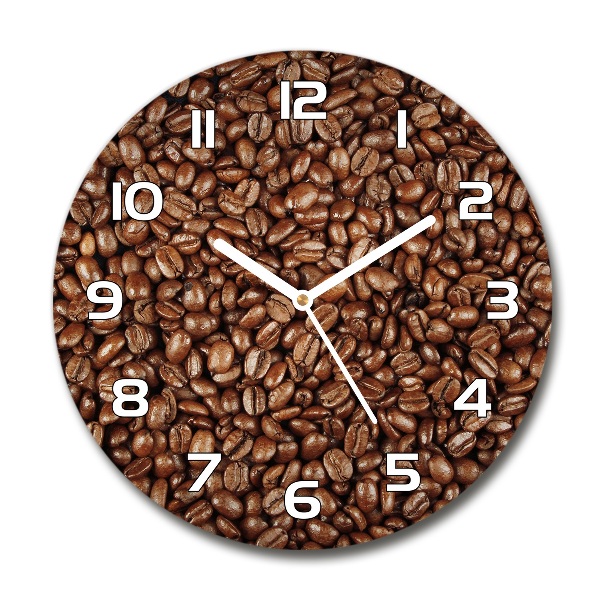 Wanduhr rund Kaffeebohnen