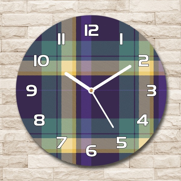 Wanduhr rund Karierte Textur