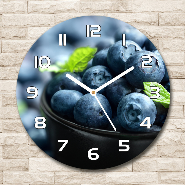 Wanduhr glas rund Beeren