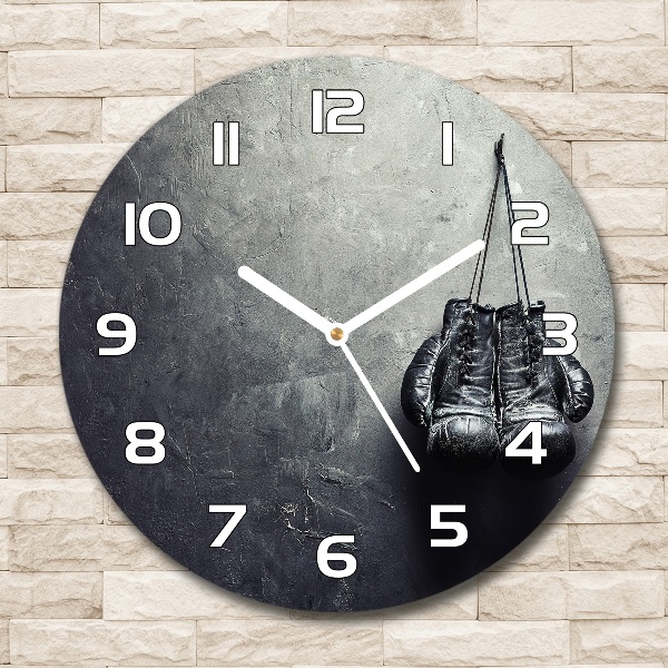 Wanduhr rund Boxhandschuhe