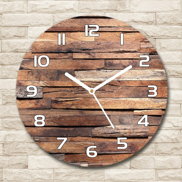 Wanduhr rund Holzwand