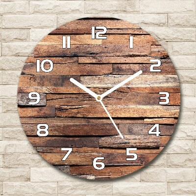 Wanduhr rund Holzwand
