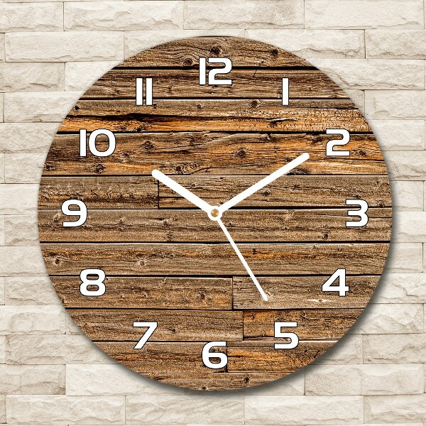 Wanduhr rund Holzwand