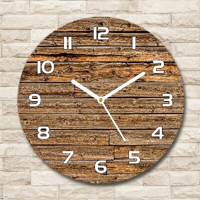 Wanduhr rund Holzwand