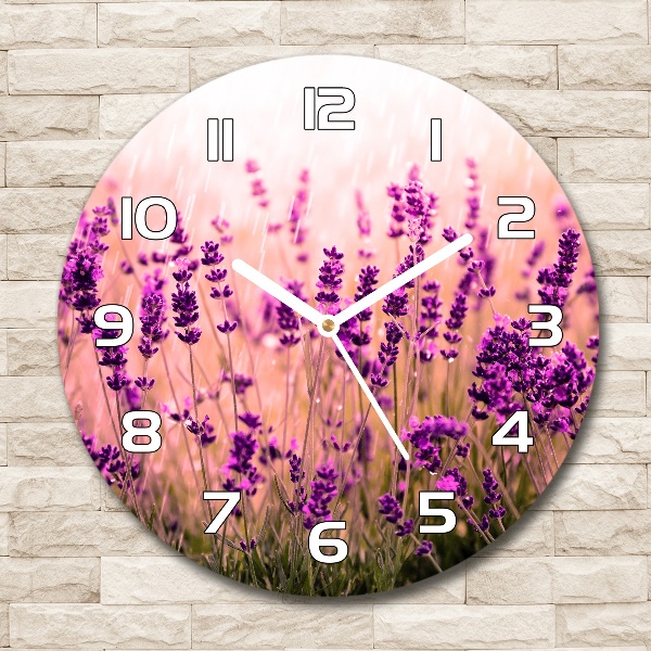 Wanduhr rund Lavendel