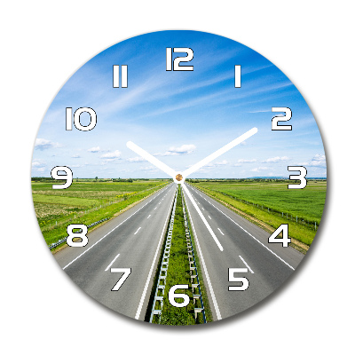 Wanduhr glas rund Autobahn