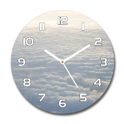 Wanduhr rund Flug über den Wolken