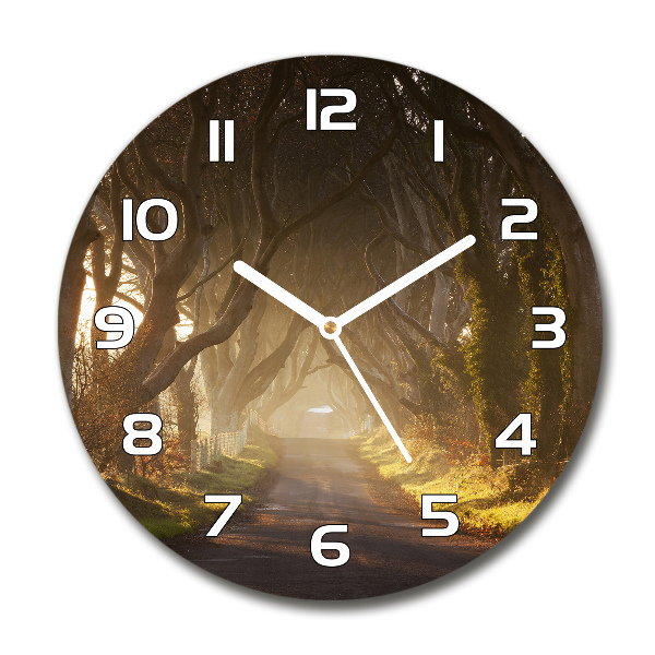 Wanduhr glas rund Nebel im Wald