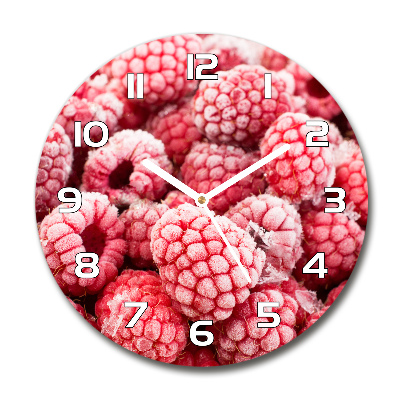 Wanduhr rund Gefrorene Himbeeren