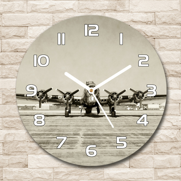 Wanduhr glas rund Alter Bomber