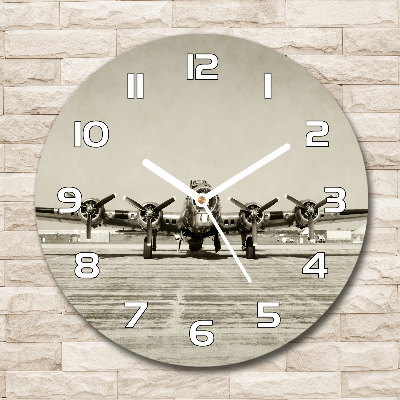 Wanduhr glas rund Alter Bomber