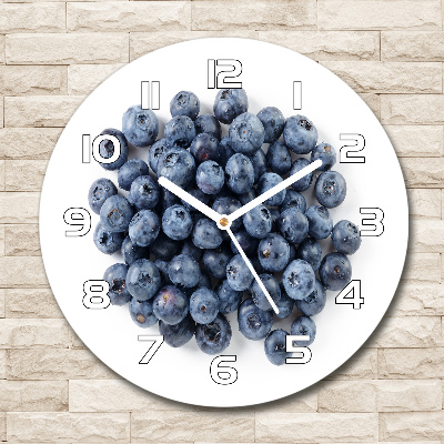 Wanduhr glas rund Beeren