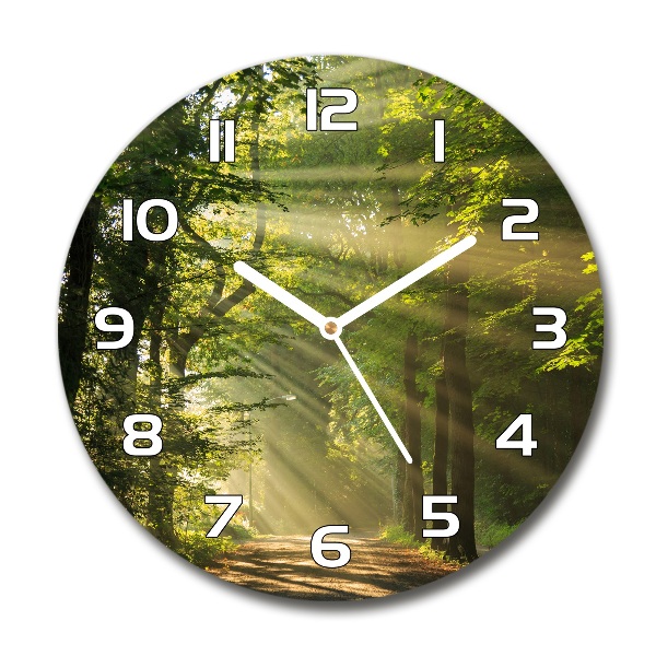 Wanduhr rund Wald in der Sonne