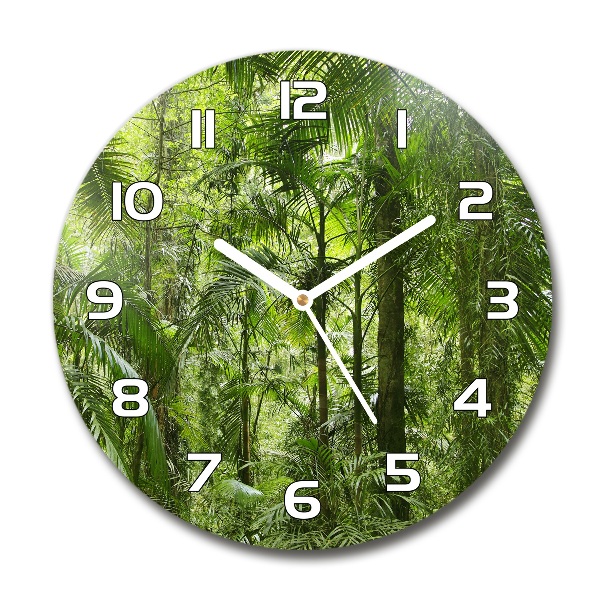 Wanduhr rund Tropischer Wald