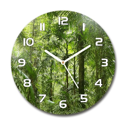 Wanduhr rund Tropischer Wald