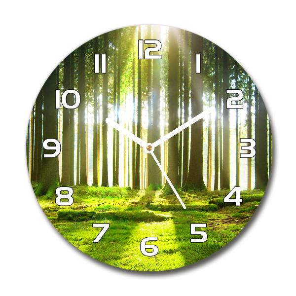 Wanduhr rund Wald in der Sonne