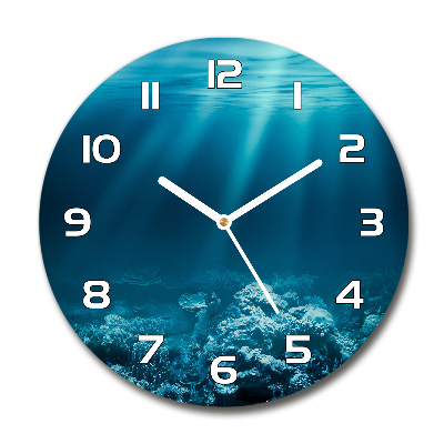 Wanduhr glas rund Unterwasserwelt