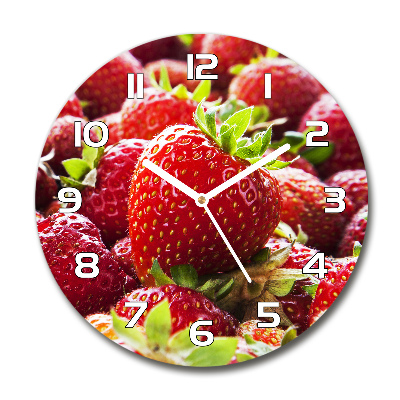 Wanduhr rund Erdbeeren