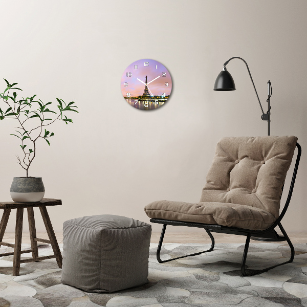 Wanduhr rund Eiffelturm Paris