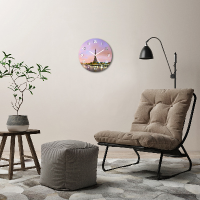 Wanduhr rund Eiffelturm Paris