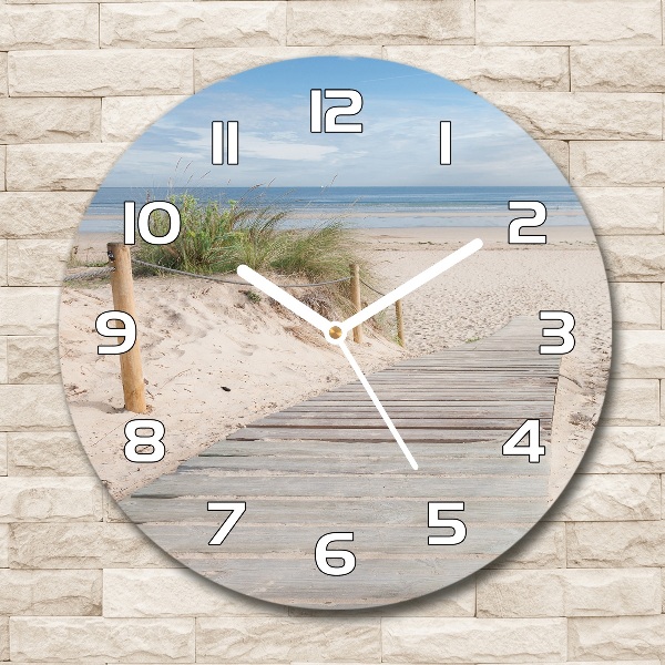 Wanduhr glas rund Strand