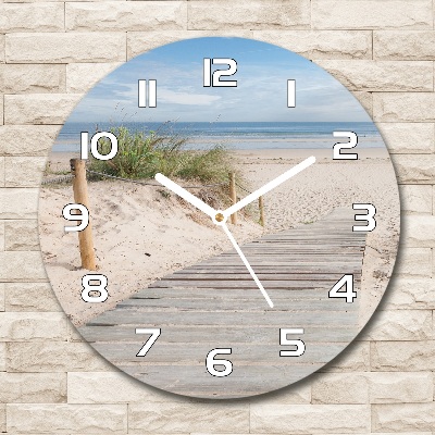 Wanduhr glas rund Strand