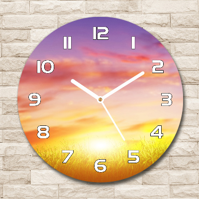 Wanduhr rund Sonnenuntergang