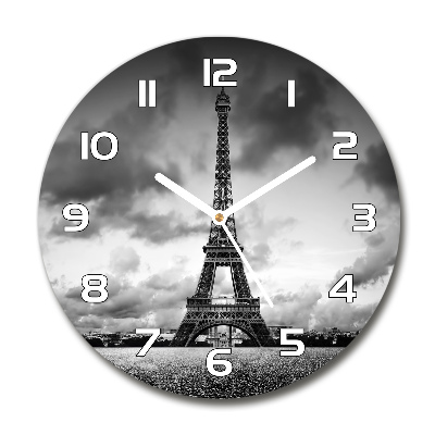 Wanduhr glas rund Eiffelturm Paris