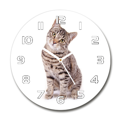 Wanduhr rund Katze