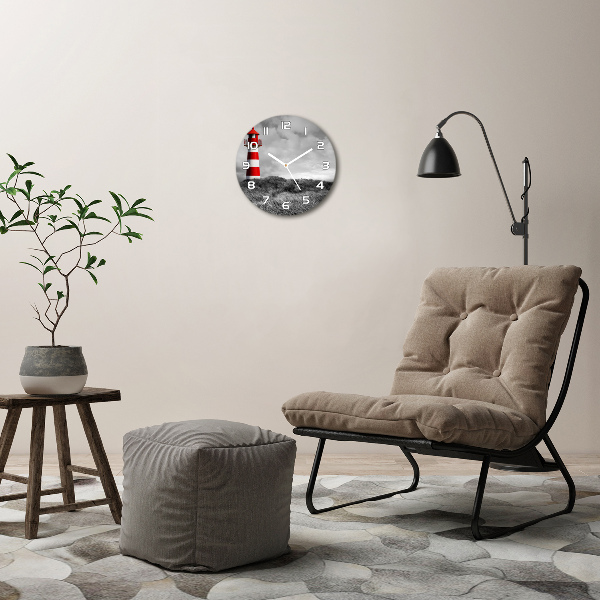 Wanduhr glas rund Leuchtturm