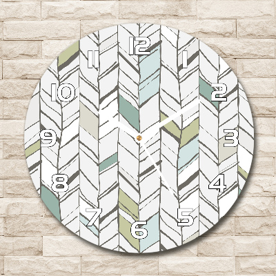 Wanduhr rund Fischgrätmuster