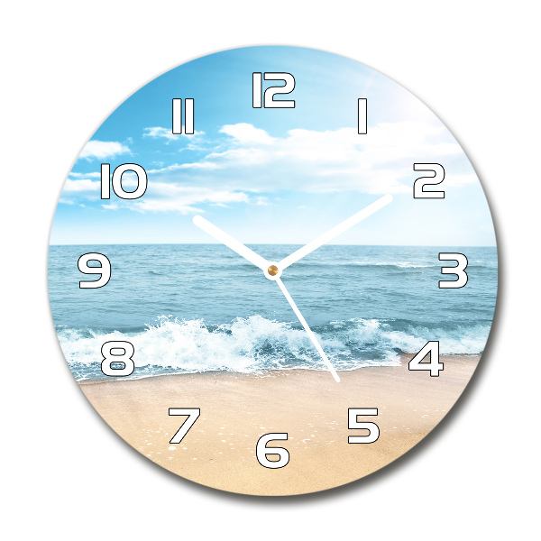 Wanduhr glas rund Strand