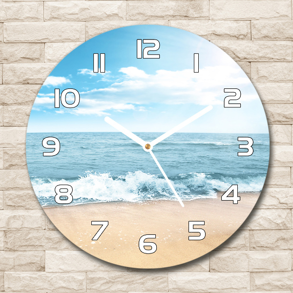 Wanduhr glas rund Strand