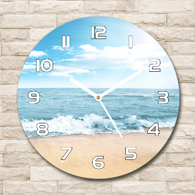 Wanduhr glas rund Strand