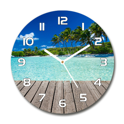 Wanduhr rund Tropischer Strand