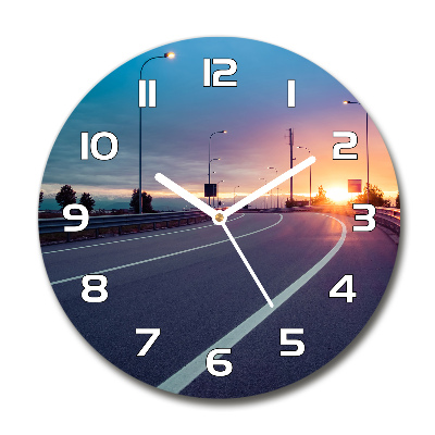 Wanduhr rund Autobahn