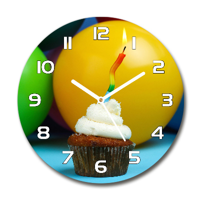 Wanduhr rund Geburtstagscupcake