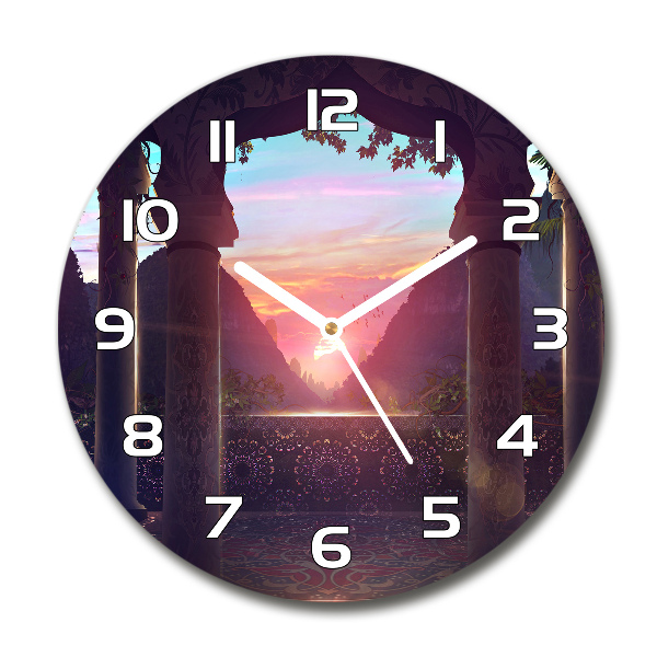 Wanduhr glas rund Östliche Architektur
